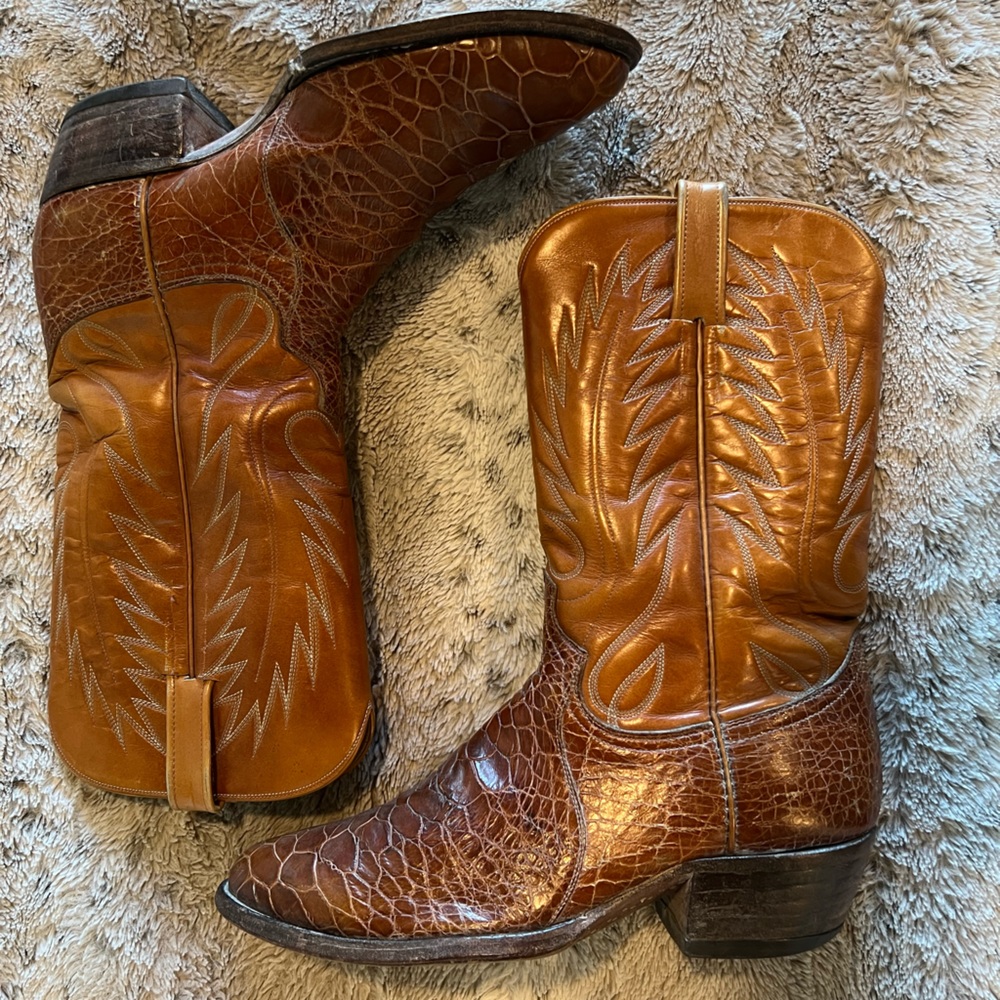 Vintage O’Sullivan Ortho Western Cowboy Boots Cognac Women’s Size